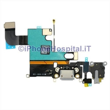 Conector de carga Jack Auriculares Micrófono plano Gris Antena Oscuro iPhone 6