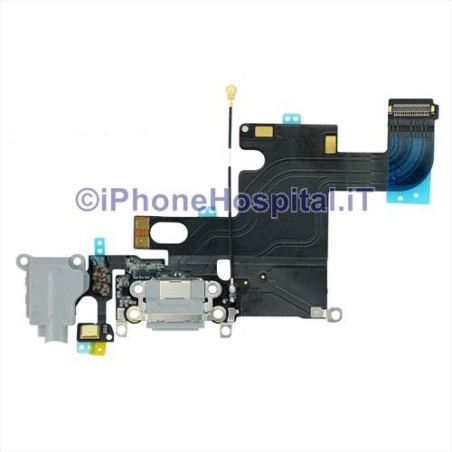 Conector de carga Jack Fones de ouvido Microfone Antena plana Cinza escuro iPhone 6 - 2