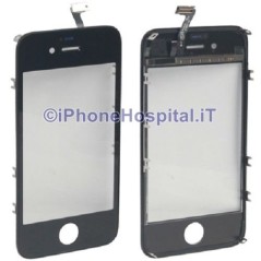 Apple Verre pour écran tactile + cadre noir pour iPhone 4S - 1