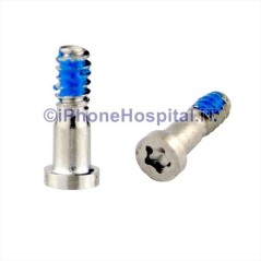 Par de 2 tornillos para iPhone 6 y 6 Plus color plateado.