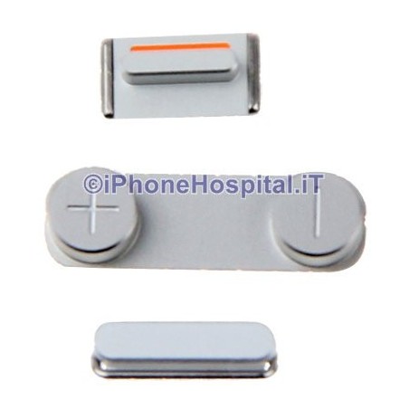 Volume Mute and ON OFF for Apple iPhone 5 Silver