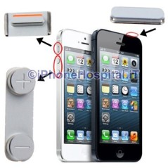Volume Mute e ON OFF per Apple iPhone 5 Silver - 2