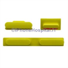 Kit botões de volume mudo e liga/desliga para iPhone 5C amarelo - 1