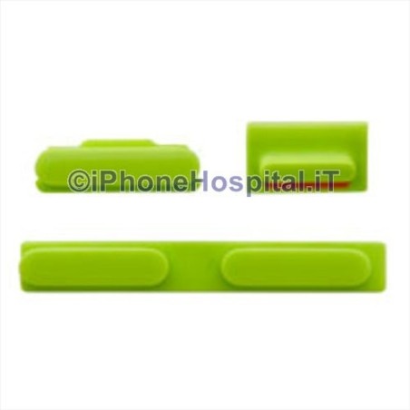 Kit Tasti Volume Mute e ON OFF iPhone 5C Verde - 1