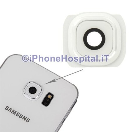 Vetro Vetrino Bianco Lente Fotocamera Posteriore Camera p Samsung Galaxy S6 G925 - 2