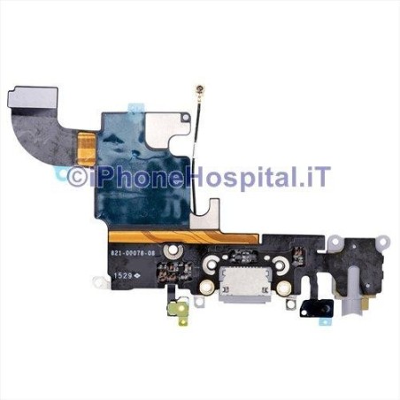 Conector de carregamento Jack Fones de ouvido Microfone Antena Cinza Escuro iPhone 6S 821-00078-08 - 1