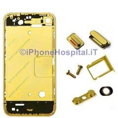 Bisel metálico - carcasa interior para iPhone 4G Oro - 2