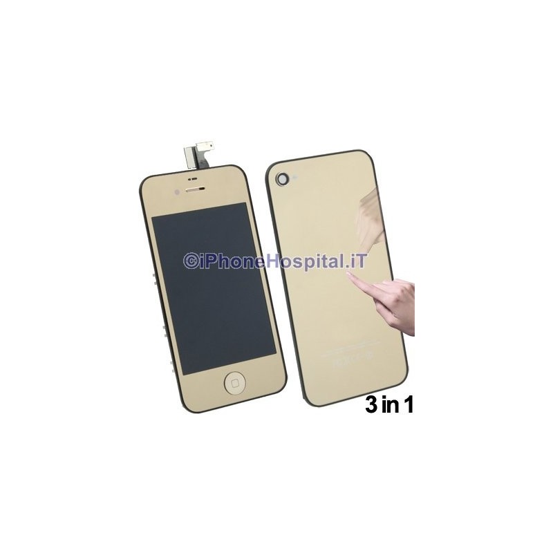 Touch + LCD + Retro para iPhone 4S Ouro - 4 Touch + LCD + Retro para iPhone 4S Ouro - 4