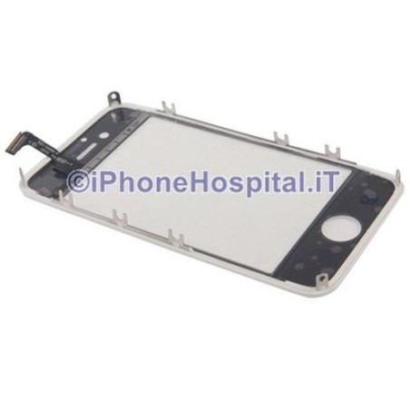 Apple Verre pour écran tactile + cadre blanc pour iPhone 4S
