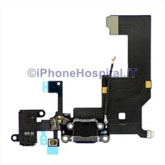 Connecteur de charge + antenne + micro iPhone 5 noir - 1
