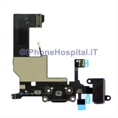 Connecteur de charge + antenne + micro iPhone 5 noir