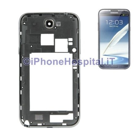 Cornice Centrale per Note 2 GT N7100 middle plate Nero Frame Tasti - 3