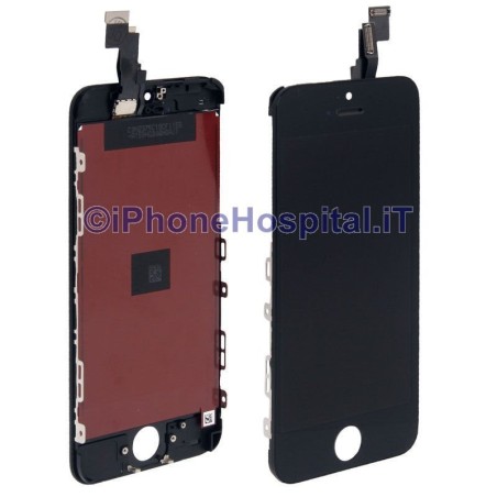 Tela de toque de vidro LCD para iPhone 5C Preto OEM - 5