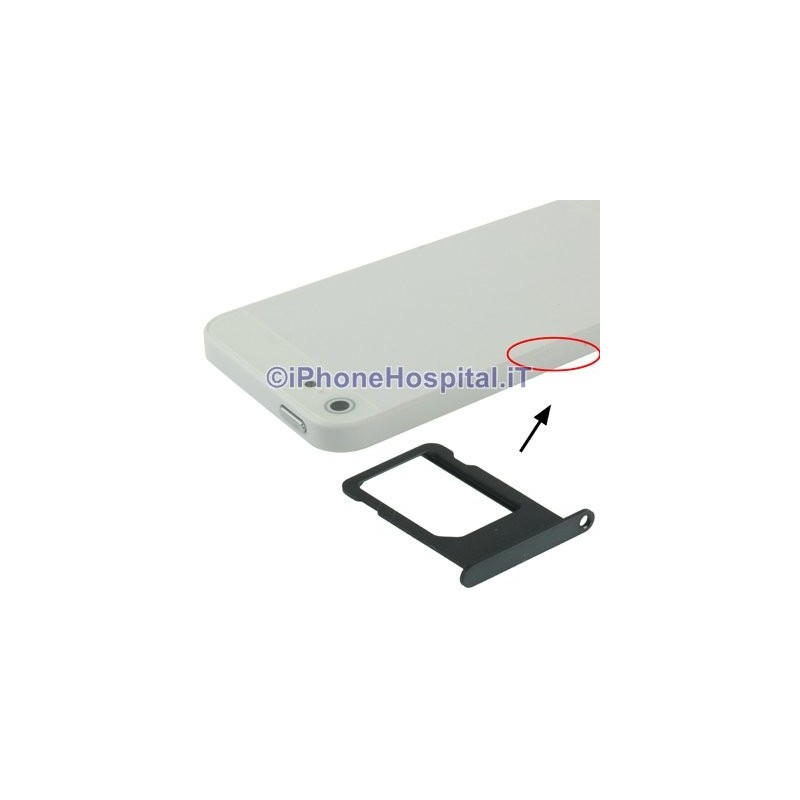 Porte carte Sim noir iPhone 5 A1428, A1429, A1442 - 1 Porte carte Sim noir iPhone 5 A1428, A1429, A1442 - 1