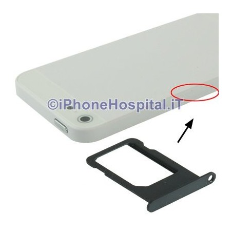 Porte carte Sim noir iPhone 5 A1428, A1429, A1442 - 1