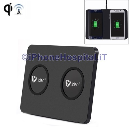 Caricatore Wireless Doppio per iPhone X /8 / 8 Plus / 5S /Samsung Itian Q300  - 6