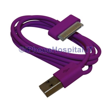 Cable de carga de 30 pines a USB - Púrpura - Apple iPhone 4 4S iPad iPod