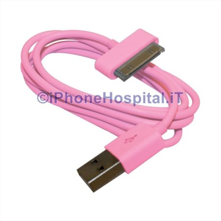 Apple Cable Charger 30 Pin to USB - Pink - Iphone 3 4 4S Ipad Ipod