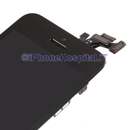 Écran en verre assemblé avec écran tactile LCD pour iPhone 5C noir OEM