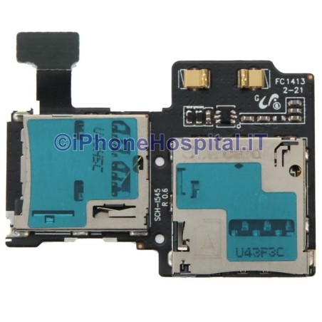 Flat Leitor de Cartão SIM e Cartão SD para Samsung Galaxy S4 GT-i9505 Vers i545