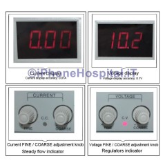 Fonte de alimentação de bancada com display de controle ajustável de 20V 2A DC.