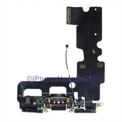 Connettore Ricarica Jack Cuffie Microfono Flat Antenna Colore Nero iPhone 7 - 1