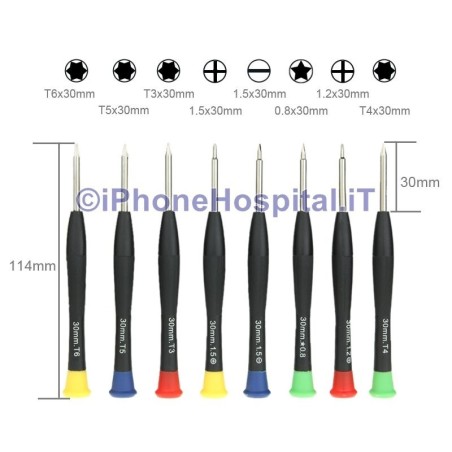 Kit Cacciaviti 8 in 1 per aprire iPhone iPad iPad Mini Samsung Blackberry HTC  - 3