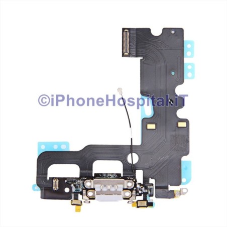Connettore Ricarica Jack Cuffie Microfono Flat Antenna Colore Bianco iPhone 7 - 1