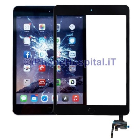 Pantalla táctil ensamblada negra con botón Home para iPad Mini 3 A1599-A1600 - 2