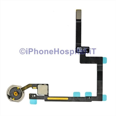 Botón Home Cable Flex Marco Blanco Plata para iPad Mini 3 Montado