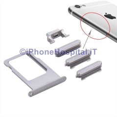 Porta Nano Sim + Volume Mute e ON OFF per Apple iPhone 6S & 6S Plus Grigio - 3