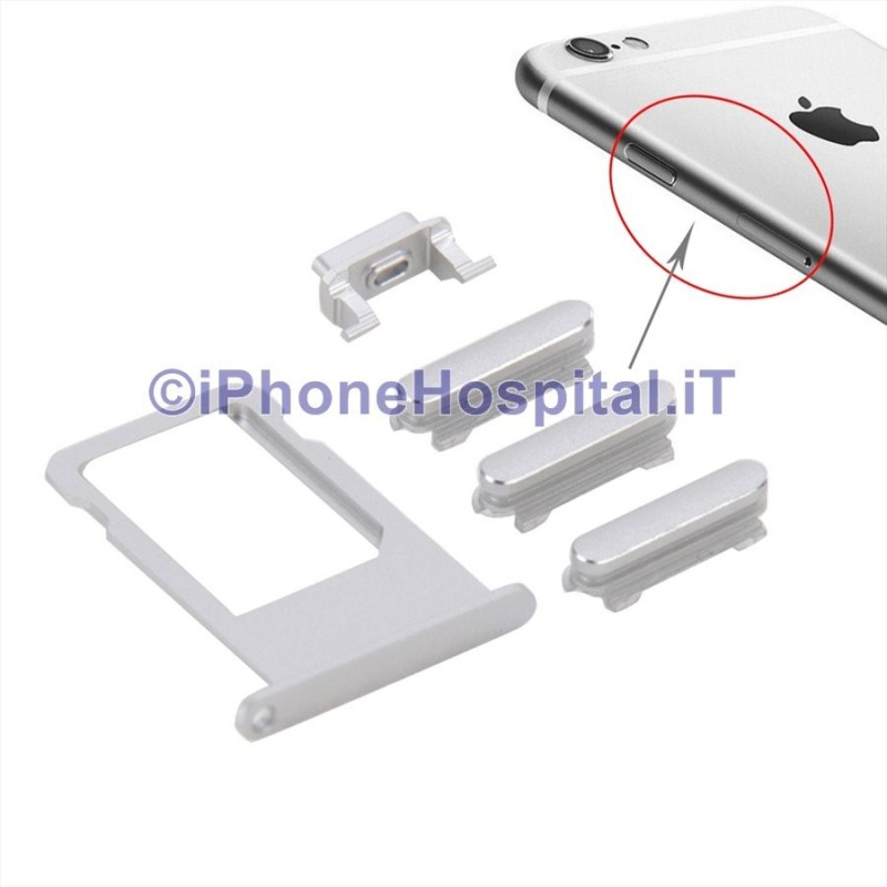 Nano Sim + Volume Mute and ON OFF port for Apple iPhone 6S & 6S Plus Silver - 3 Nano Sim + Volume Mute and ON OFF port for Apple iPhone 6S & 6S Plus Silver - 3
