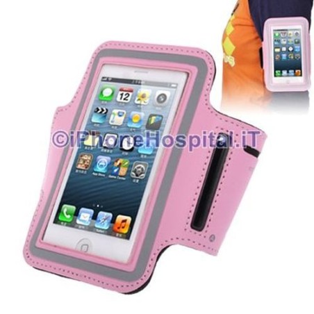 Apple Funda deportiva con brazalete rosa para iPhone 5 - 5S - 5C - 2