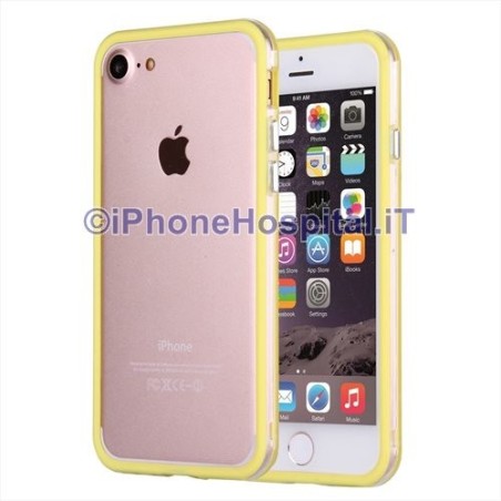 Apple Funda Bumper Amarillo Borde Transparente para iPhone 7 4.7" - 2