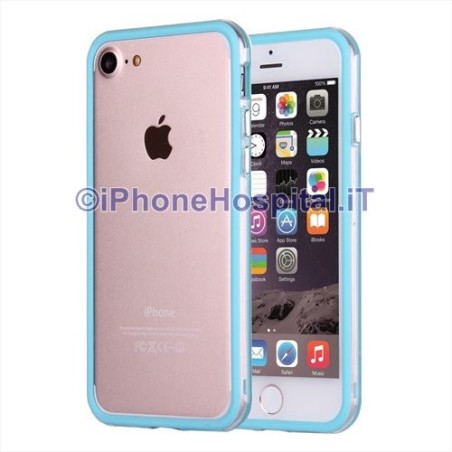 Capa Bumper Azul com Borda Transparente para iPhone 7 4,7" - 2