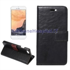 Capa horizontal de couro com slot para cartões de crédito preto para iPhone 7 4,7" - 1