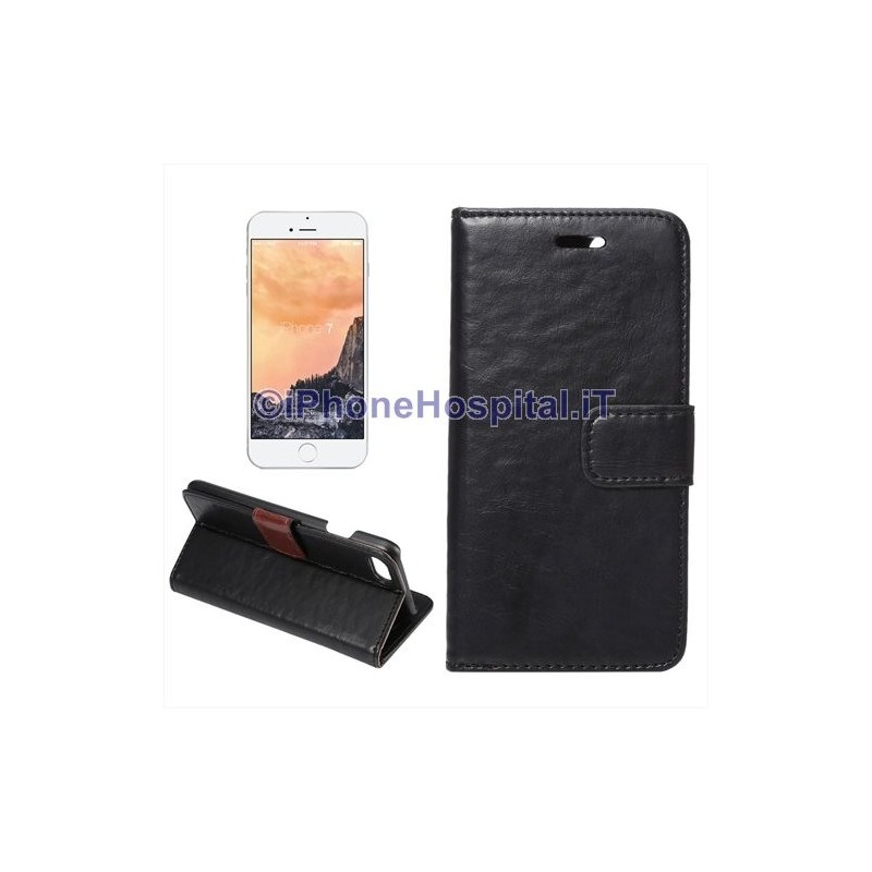 Étui horizontal en cuir avec fente pour carte de crédit noir pour iPhone 7 4,7" - 1 Étui horizontal en cuir avec fente pour carte de crédit noir pour iPhone 7 4,7" - 1