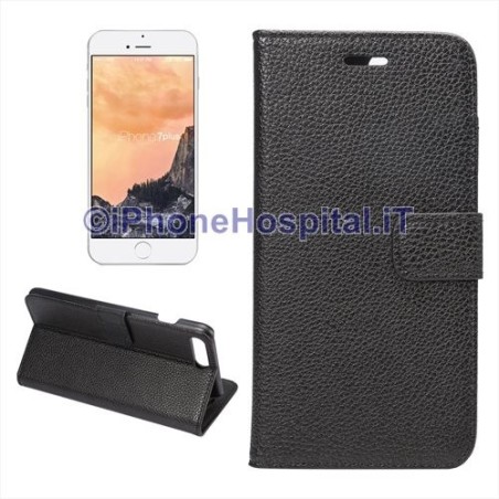 Étui horizontal avec fente pour carte de crédit en noir pour iPhone 7 Plus 5.5" - 1