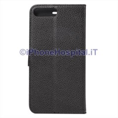 Coque horizontale avec fente pour carte de crédit en noir pour iPhone 7 Plus 5.5"
