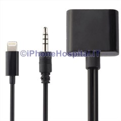 Audio3.5mm Adaptateur convertisseur 2-en-1 30 Pin Eclairage 8 Pin + Jack - 1