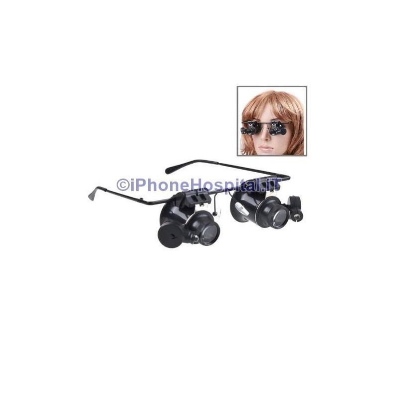 Glasses with Double Monocular 20X Magnifiers and LED Light - 3 Glasses with Double Monocular 20X Magnifiers and LED Light - 3