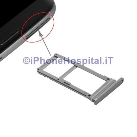 Porta Sim Slot Slitta Vassoio Color Grigio per Samsung Galaxy S7 G930 G930F - 3