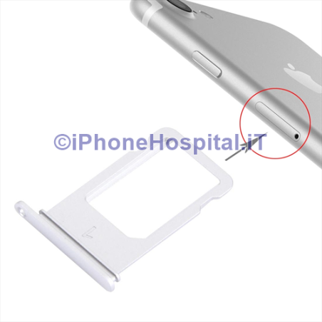 Sim Card Holder Sim Tray Sim Holder Slot Micro Card Tray iPhone 7 ( Silver ) - 1