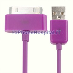 Apple Cable cargador de 30 clavijas a USB - Morado - Iphone 4 4S Ipad Ipod - 2
