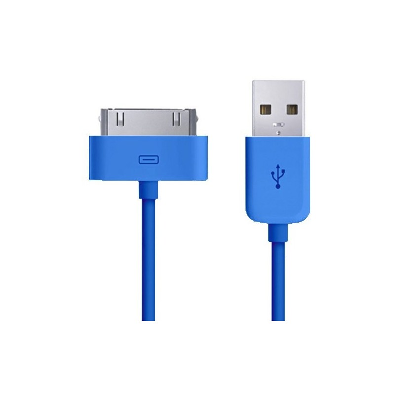 30 Pin to USB Charger Cable - Blue - Apple Iphone 3 4 4S Ipad Ipod - 2 30 Pin to USB Charger Cable - Blue - Apple Iphone 3 4 4S Ipad Ipod - 2