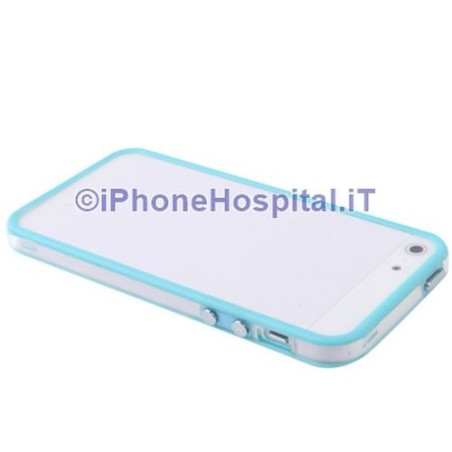 Iphone 5 Bumper transparent avec bordure bleue
