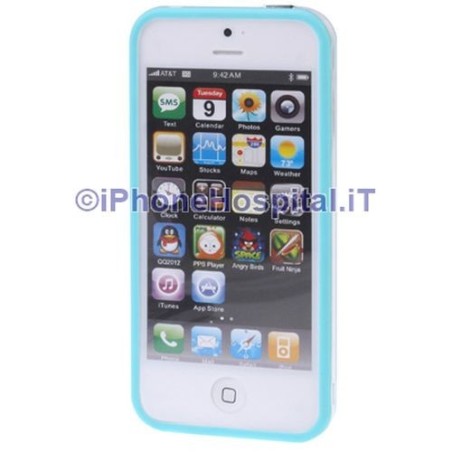Iphone 5 Bumper transparent avec bordure bleu clair - 3
