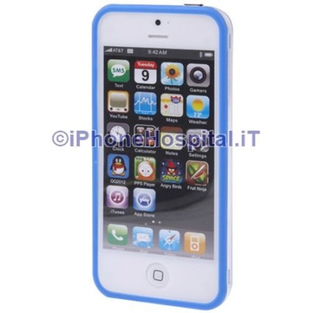 Capa transparente para iPhone 5 com borda azul - 5