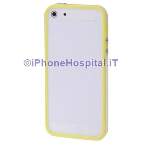 Iphone 5 Bumper transparent avec bordure jaune