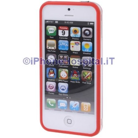Iphone 5 Bumper transparent avec bordure rouge - 1